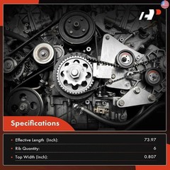 A-Premium 73.97 Inch Engine Serpentine Belt Compatible with Volkswagen, Audi,
