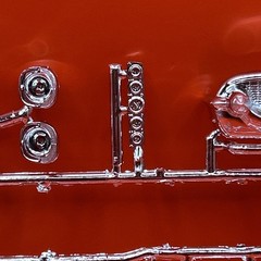 1957 Chevy Bel Air AMT Chrome Grill Hub Caps Bumpers Diff Model Parts 1:25 New 5