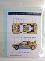 Decalpool 1/24 Scale Camel Peugeot 405T 16GR P-D ’90 Decalsheet DP330 for Tamiya