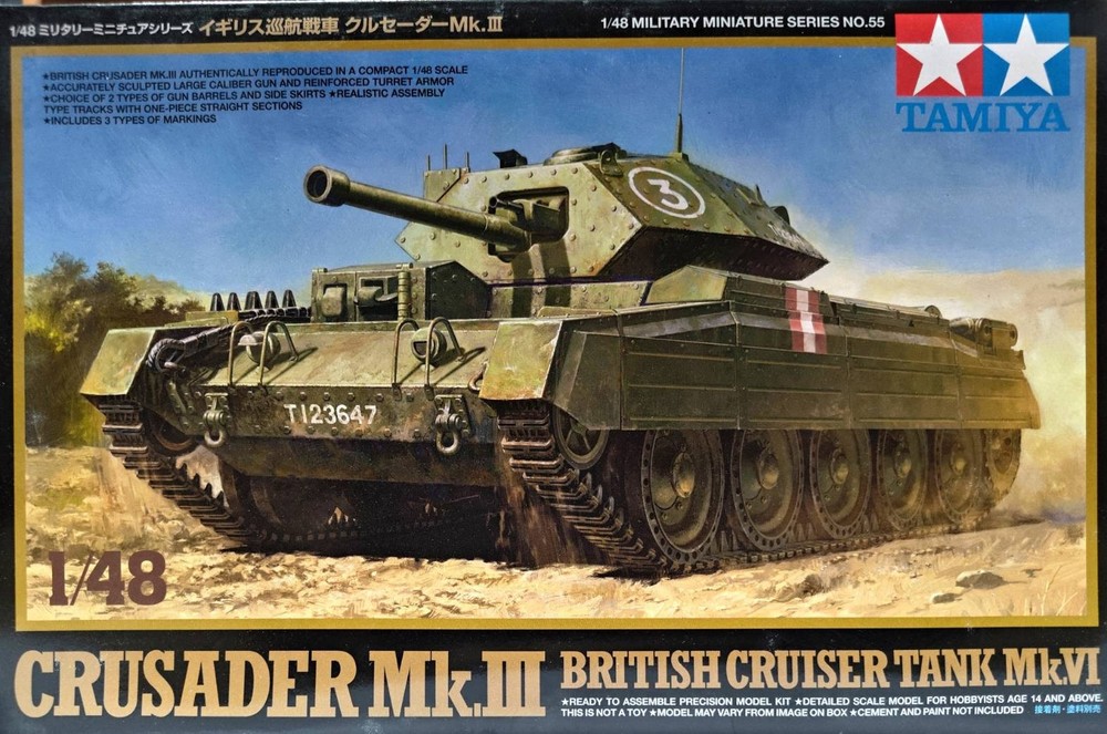 Tamiya 1/48 32555 WWII British Crusader Mk.III Cruiser Tank Mk.VI