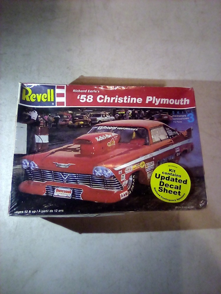 A9D Revell 1:25 85-7350 Richard Earle’s ’58 Christine Plymouth Model Kit Sealed