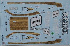 NASCAR DECAL # 8 REBEL BOURBON 2025 CHEVROLET CAMARO KYLE BUSCH 1/24 POWERSLIDE