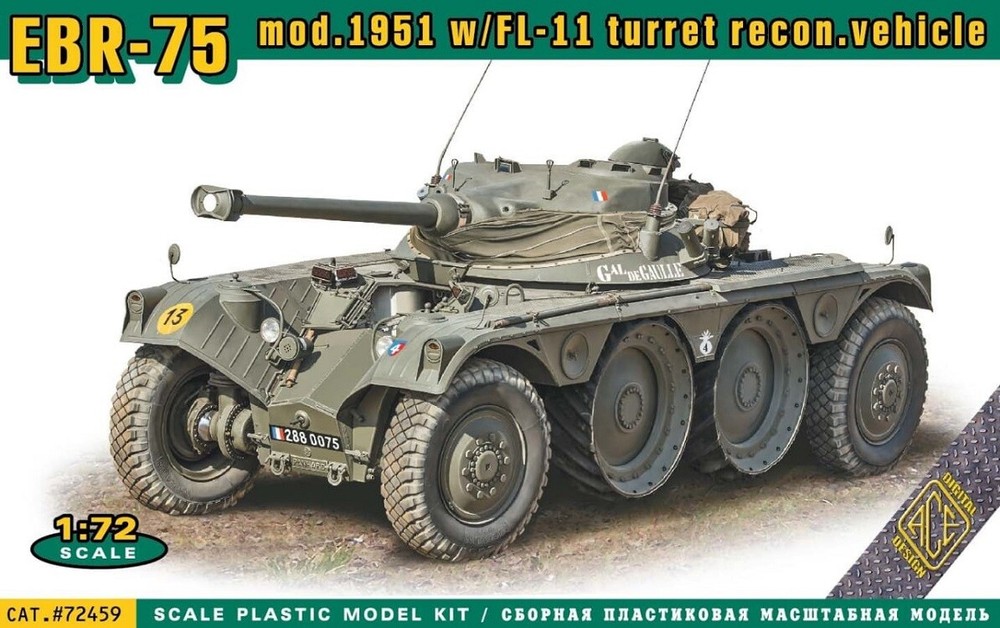 ACE 72459 EBR-75 mod.1951 w/FL-11 turret recon. Vehicle model kit, 1:72 scale