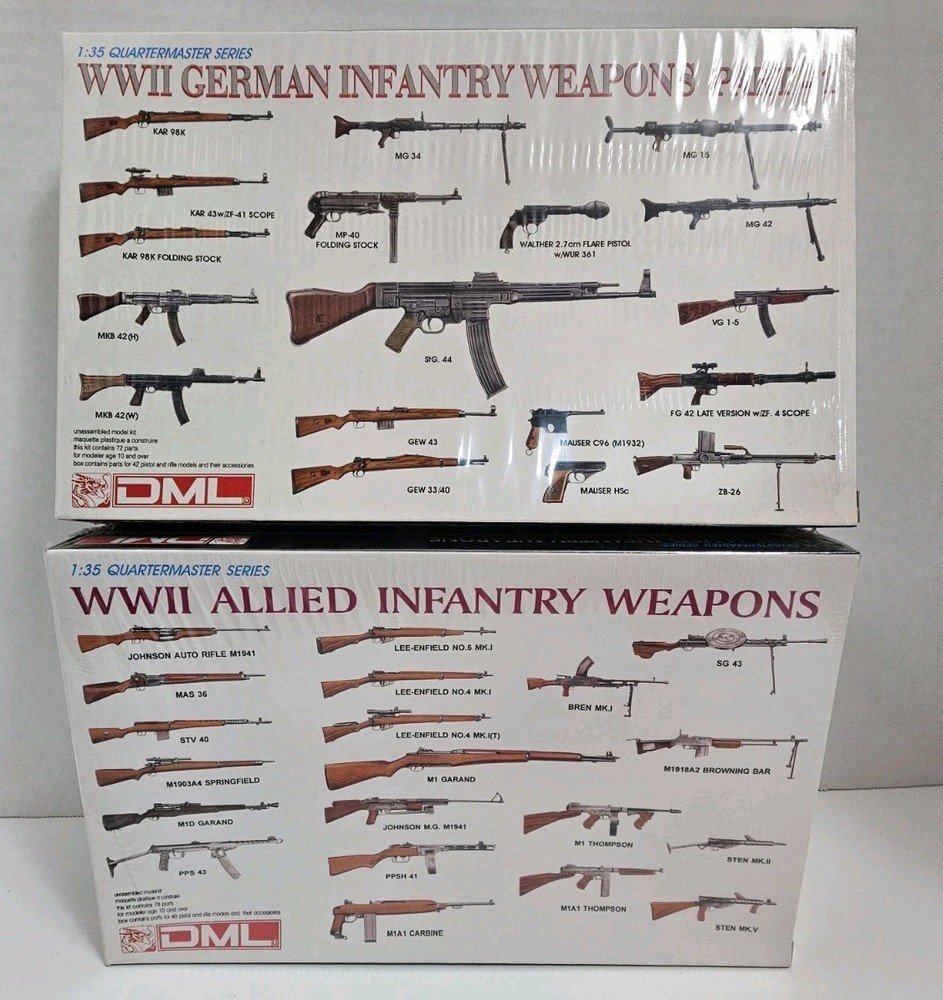 (2) DML 1/35 WWII German Infantry Weapons Pt. 1 and Allied Infantry Weapons