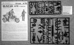 1/35 German motorcycle BMW R75 with Sidecar WWII Italeri 0315 Plastic Model kit