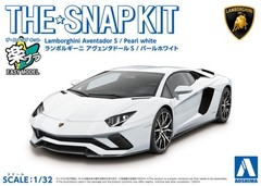 AOSHIMA 1/32 The Snap Kit Series Lamborghini Aventador S Pearl White Color-coded