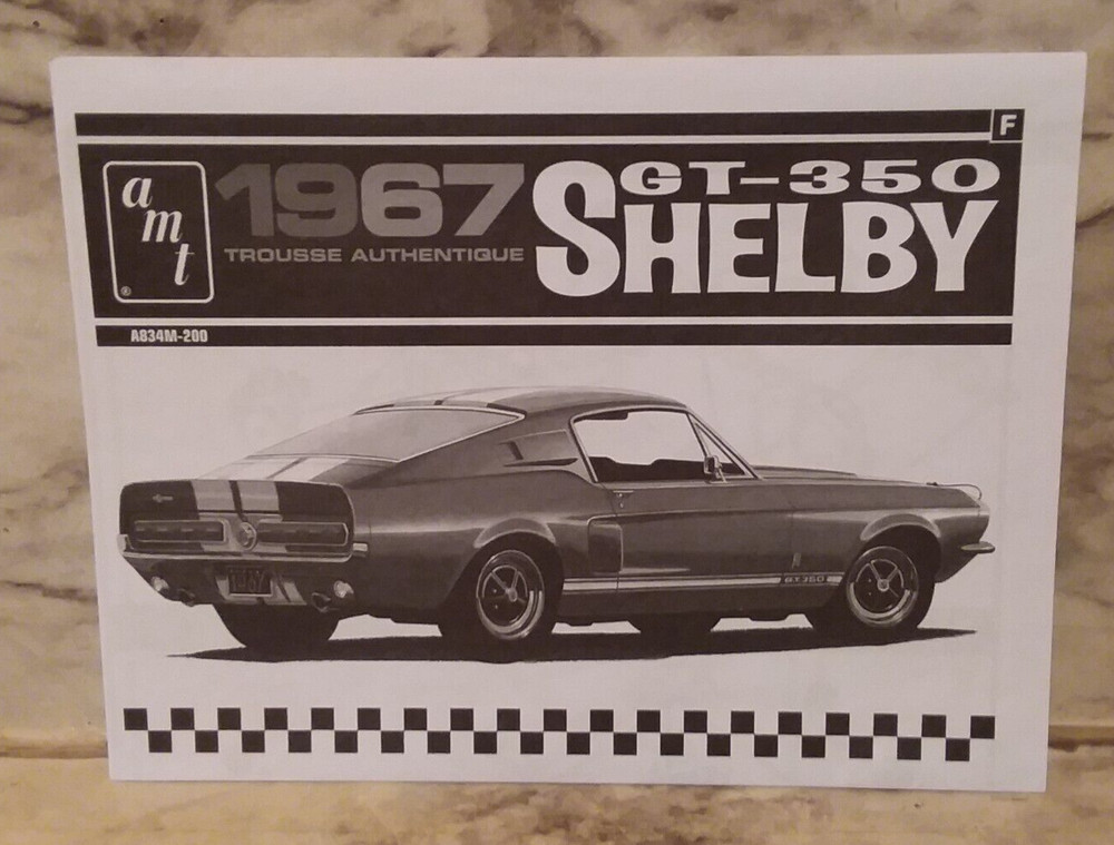 2012 AMT 1967 Shelby GT-350 BLACK 1:25 Scale Authentic Model Kit INSTRUCTIONS
