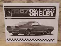 2012 AMT 1967 Shelby GT-350 BLACK 1:25 Scale Authentic Model Kit INSTRUCTIONS