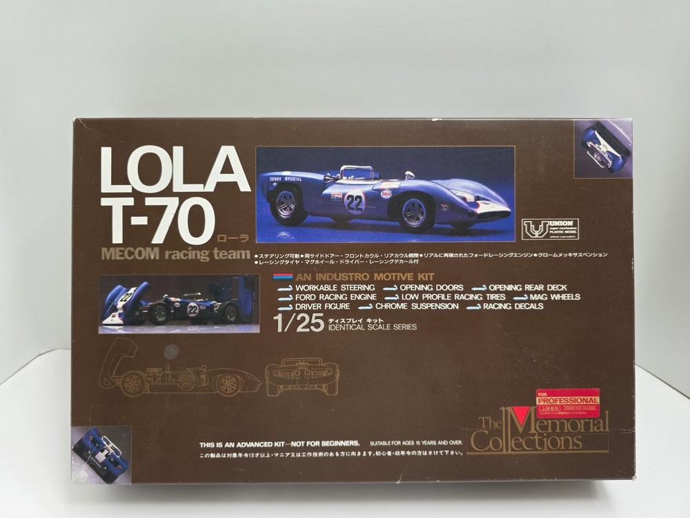 THE MEMORIAL COLLECTIONS UNION LOLA T-70 SCALE 1:25 KIT W/ IMC Vintage Added