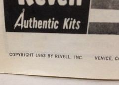 Vintage Parts – Revell Orange Crate Instruction Sheet – c. 1963