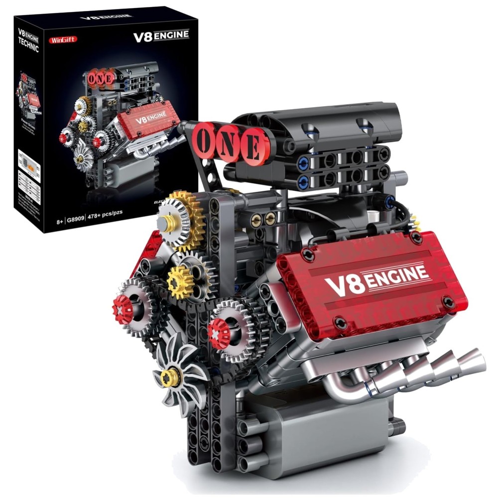 V8 Engine Model Kit with Battery Motor