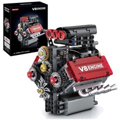 V8 Engine Model Kit with Battery Motor
