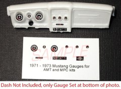 1971 – 1973 FORD MUSTANG GAUGE FACES for 1/25 scale AMT and MPC kits—PLEASE READ