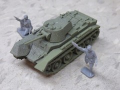 MIR / Roco Minitank Compatible WWII Russian bT-7 & Airfix Soldiers Lot#7430B©