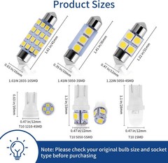 Zakolak 42 Pieces Interior Car Lights, Super Bright White Dome Map Tail Cab Ligh