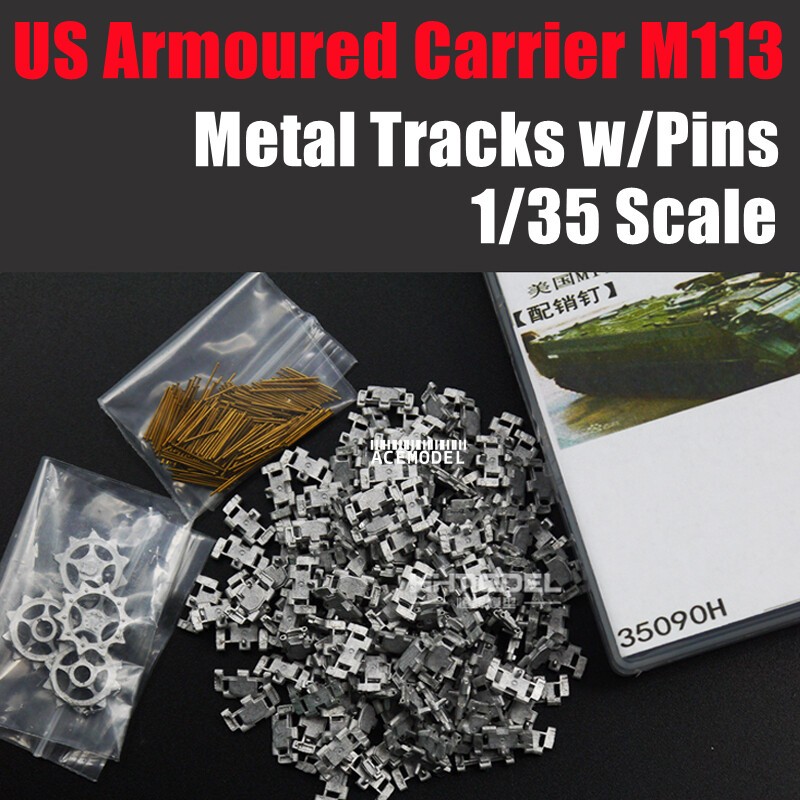 1/35 US M113 Armored Tank Metal Tracks Links w/Sprockets Upgrade Set for Tamiya