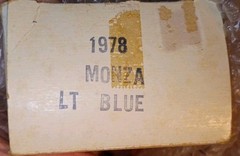NEW IN THE BOX 1978 CHEVY MONZA PROMO MODEL IN LT BLUE 1:24
