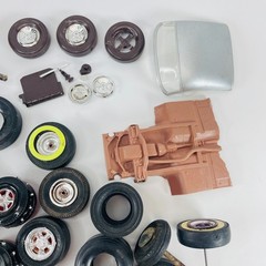 Vintage Model Car Parts Lot 1/24 1/25 Scale Tires Wheels Junkyard Scrap Building