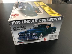 Lindberg 1948 Lincoln Continental 1/25 Kit, New, Open, Parts Sealed in Box