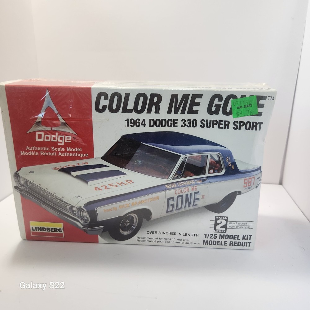 Lindberg Color Me Gone 1964 Dodge 330 Super Stock Model Car sealed kit 1996 USA