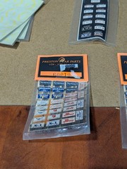 Prestons Car Parts – #1 – 1:24 Scale – Assorted License Plate/Tire Decals – NOS
