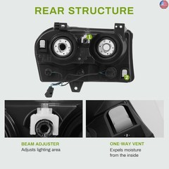 AUTOSAVER88 Headlights Assembly Set Compatible with 2005 2006 2007 2008 2009