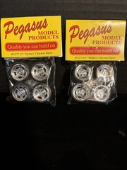 PEGASUS MODEL ACCESS. 1277 19” HELLA’S CHROME RIMS &TIRES-2 SETS NIB-1/25 SCALE