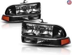 PM PERFORMOTOR Black Housing Amber Corner Headlights Replacement Compatible