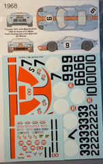 1/24 Starfighter Decals 2409 Ford GT Mk 1 John Wyer Gulf 1968-9 LeMans Winners