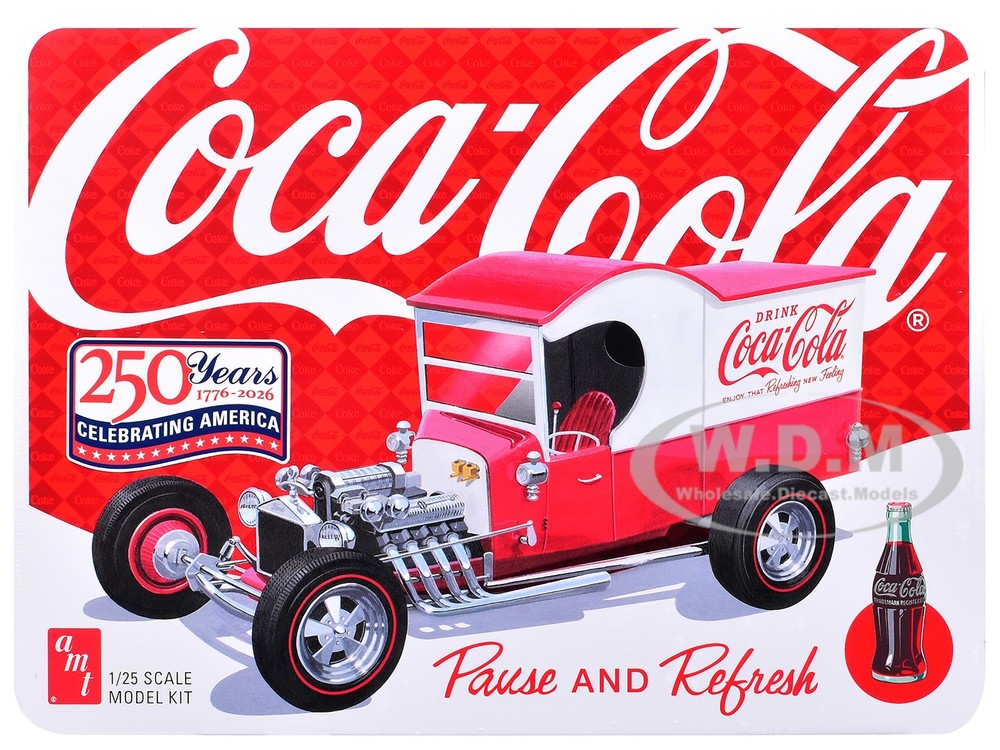 SKILL 2 MODEL KIT FORD MODEL T COCA COLA W/COLLECTOR TIN 1/25 SCALE AMT AMT1523