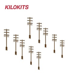 KILOKITS 10PCS 1/72 Telegraph Poles 3 Cross Bars Model Kits Military Diorama