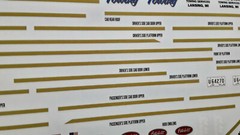 Peterbilt 359 Wrecker 1/25 waterslide decal sheet gold stripes towing tow truck