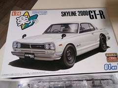 Aoshima 1/24 SNAP CAR KPGC10 SKYLINE HT 2000 GT-R 1971 White 06590