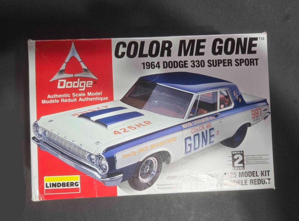 1996 LINDBERG COLOR ME GONE 1964 DODGE 330 SUPER STOCK Sealed Model Kit #72156