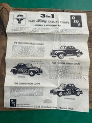 SET OF 7 VINTAGE ORIGINAL INSTRUCTIONS FROM AMT 3 in 1 CUSTOMIZING MODEL KITS