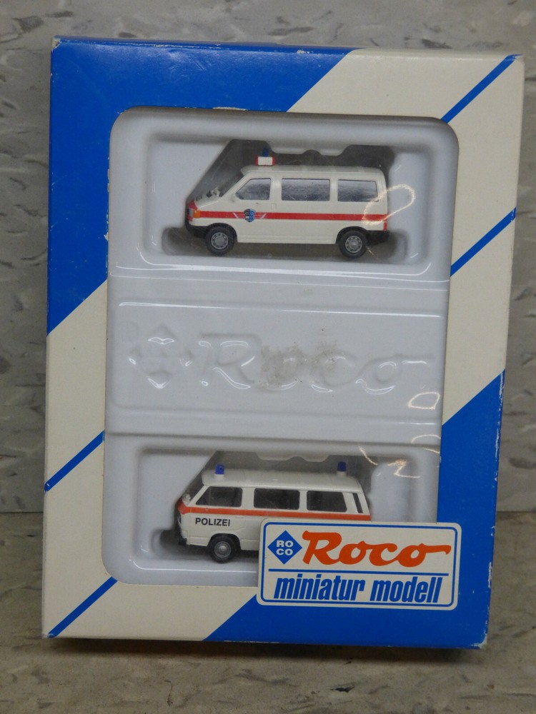 NEW Roco Minitanks / Herpa German West Police VW Type 2 Van Set Lot #4585K