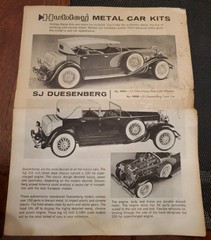 1965 Vintage “Hubley Metal Car Kits” Catalog B2 ORIGINAL