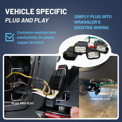 56407 4-Pin Trailer Wiring Harness for 2018-2025 Jeep Wrangler JL/JLU, 2020-2025