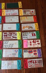 30ct Lot JNJ Hobbies NASCAR & Stock Cars Waterslide Decals 1/24 1/25 Racing NOS