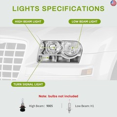 AUTOSAVER88 Headlights Assembly Set Compatible with 2005 2006 2007 2008 2009