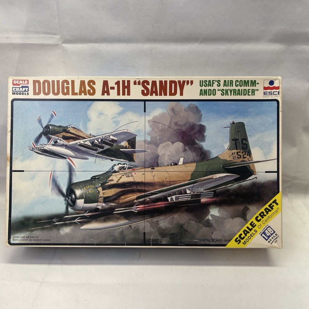 Douglas A-1H ‘Sandy’ ESCI 1/48 ScaleAircraft Kit #SC4040. NIOB, Free Shipping!!