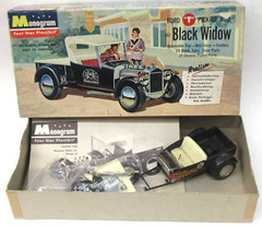 original 1960 Monogram PC60-149 BLACK WIDOW “T” partially built 1/24 model kit