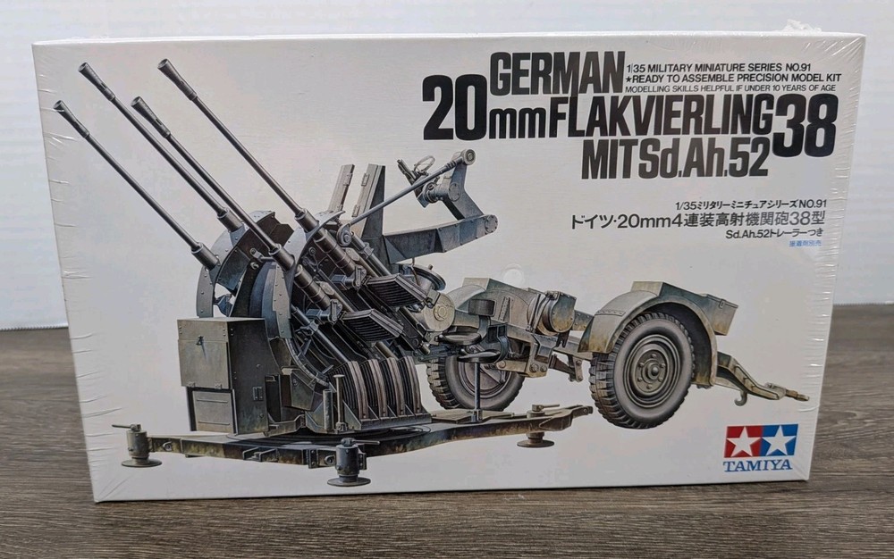 Tamiya 1/35 Scale Model Kit WWII German 20mm Flak 38 Anti-Aircraft Military NEW