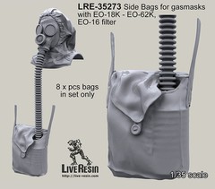 Live Resin 1/35 LRE-35273 Empty Side Bags for PMG-2 Russian Military Gasmasks