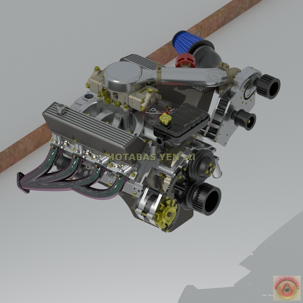 1:25-1:24 Scale Ford 427 Supercharged Engine Kit Resin Printed