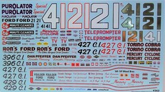 NASCAR DECAL #21 RONS FORD 1967 FORD GALAXIE CALE YARBROUGH 1/25 POWERSLIDE