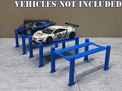 1/64 Scale Four Post Car Lift – For diecast car garage/shop diorama (set of 3)