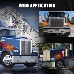 Dual Face Pedestal Fender Lights Compatible with Peterbilt Kenworth Freightli…