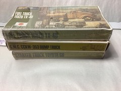 3 NOS Hasegawa military truck kits #716 #722 #717 1:72 plastic model kits sealed