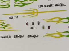 1970 70 Monte Carlo Lowrider 1/25 AMT Decal Sheet Emblems Green White Flames
